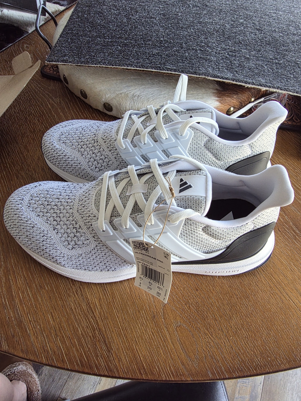 New Adidas White Knit Running Shoes